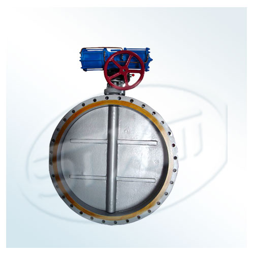Pneumatic straight dust and gas butterfly valve