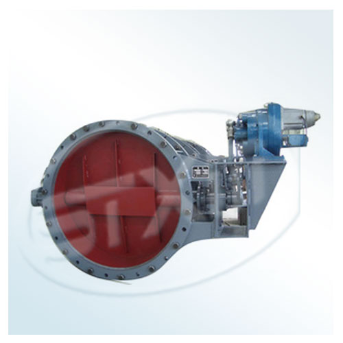 Electric ramp dust and gas butterfly valve