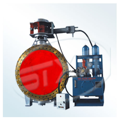 Hydraulic inclined plate dust gas butterfly valve