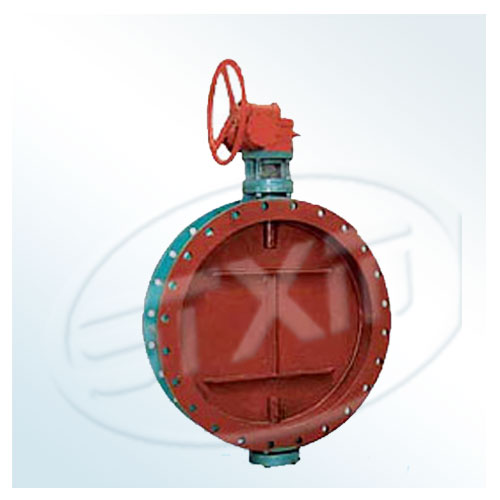 Handle oblique plate dust and gas butterfly valve