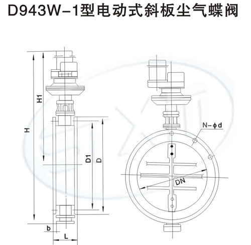 电动式斜板尘气蝶阀